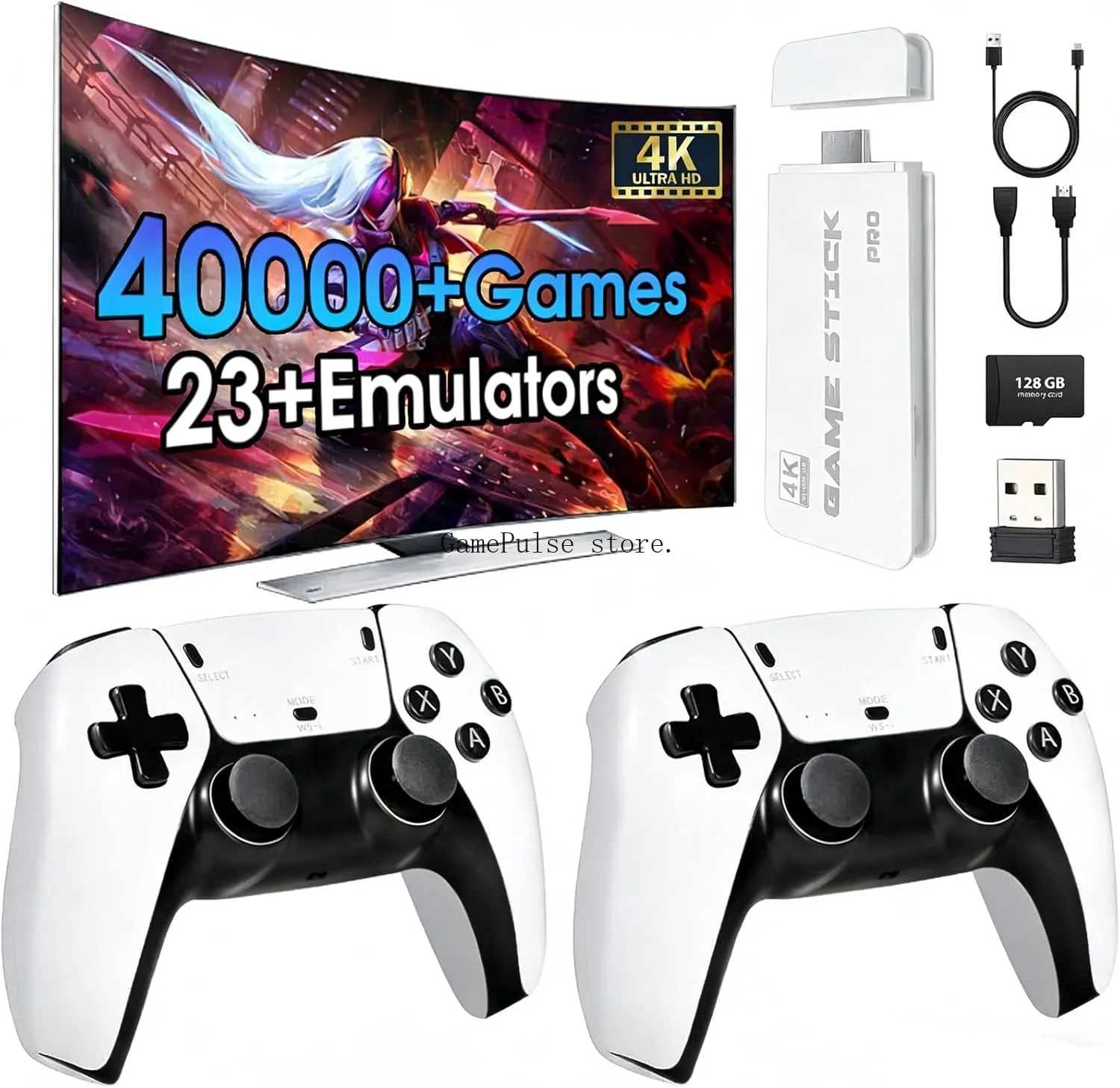 Retro Gaming Hdmi Stick - GamePulse New Wireless Retro Game Console,20000+Games,with