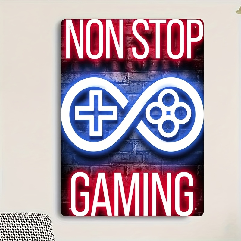 Retro Gaming Cafe - Retro Metal Tinplate Wall Art Plaque