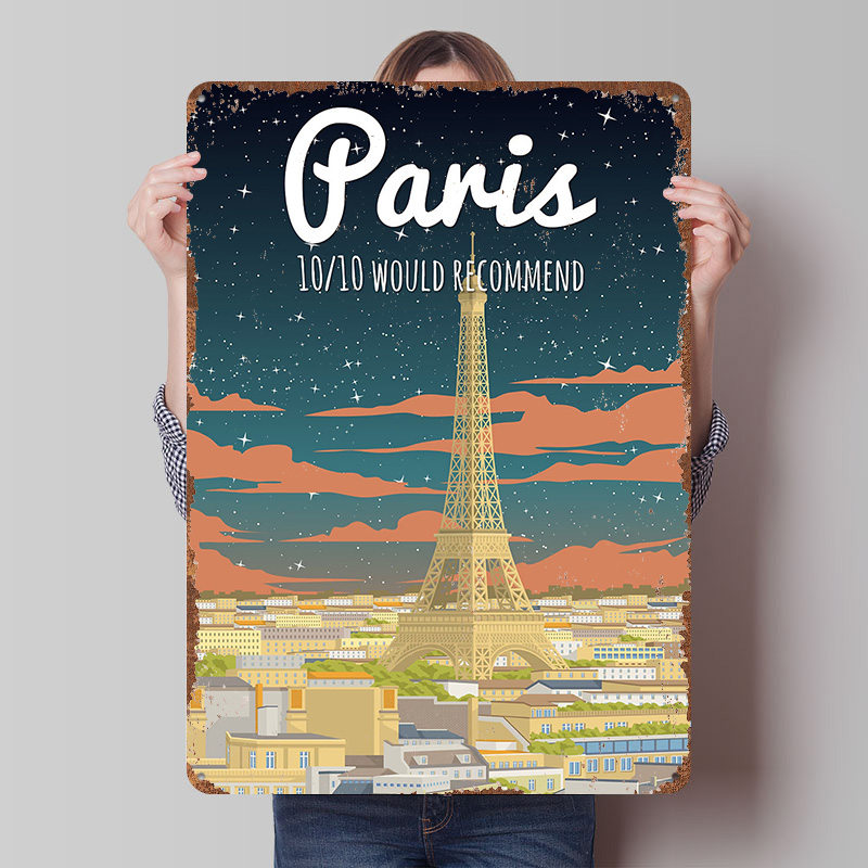 Retro Gaming Paris - Paris Eiffel Tower Travel Poster Customized