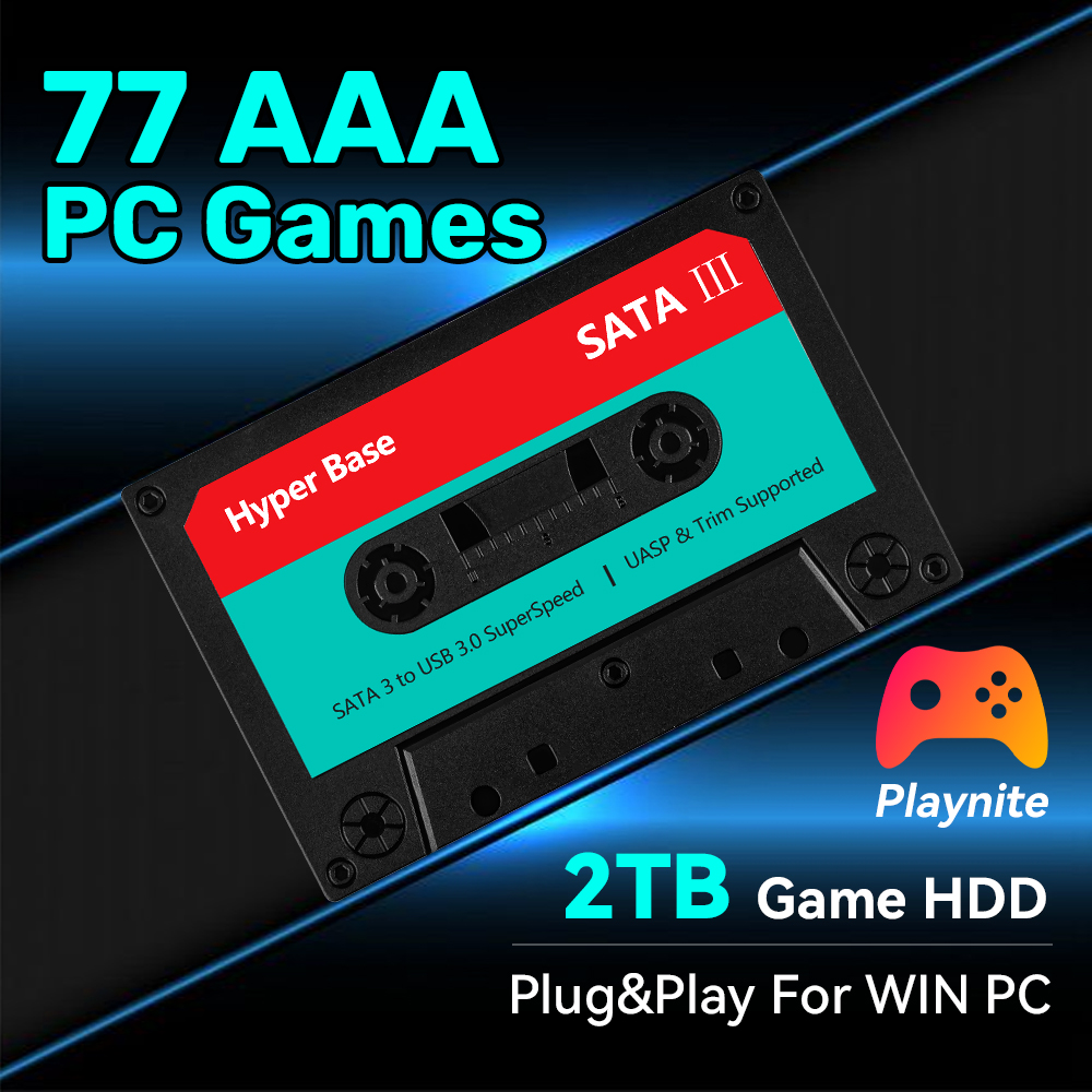 Retro Gaming Ps2 - 2TB Game Hard Drive With 77