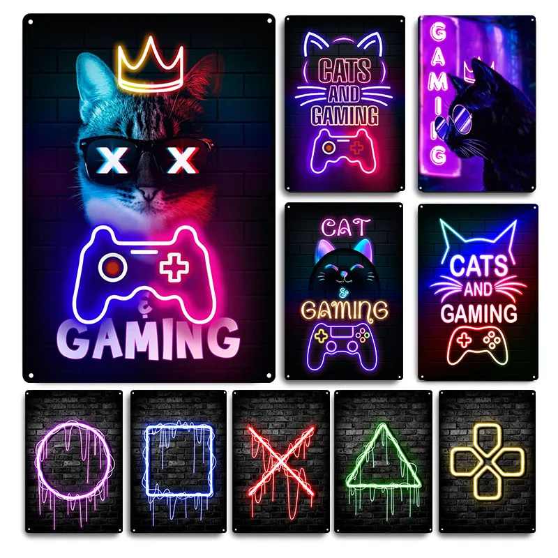Gaming Cat Metal Sign Savage G - Retro Gaming Cafe 评论和价格