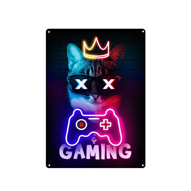 Gaming Cat Metal Sign Savage G - Retro Gaming Cafe 评论和价格