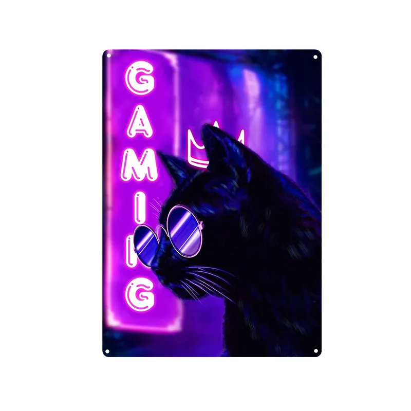 Gaming Cat Metal Sign Savage G - Retro Gaming Cafe 评论和价格