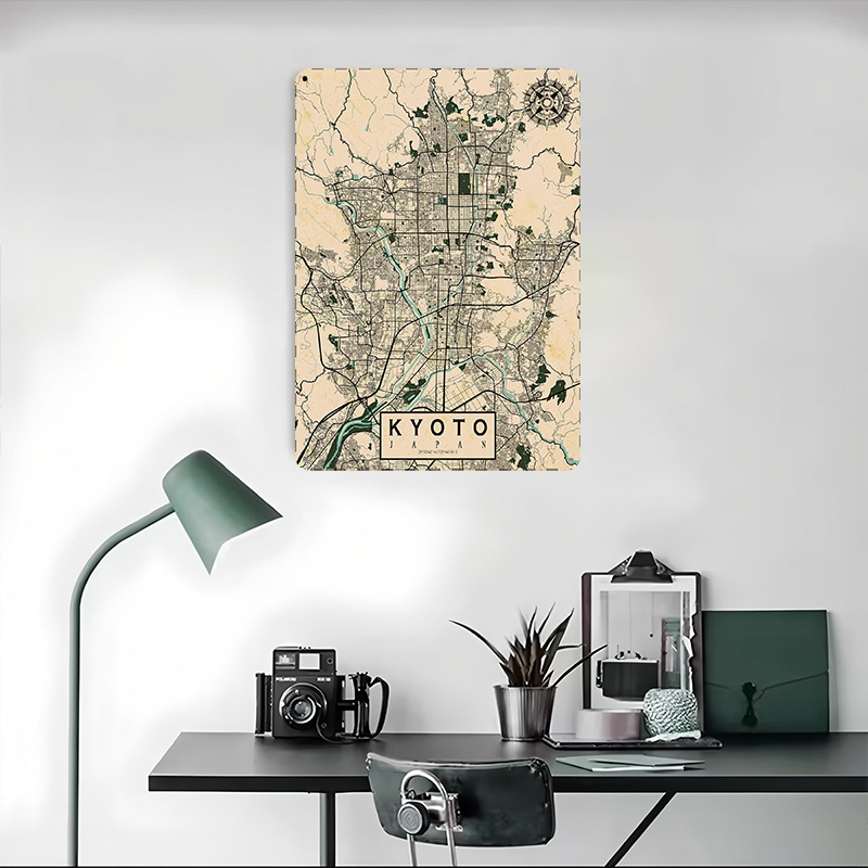 Kyoto City Map Japan Vintage P - Retro Gaming Japan 评论和价格