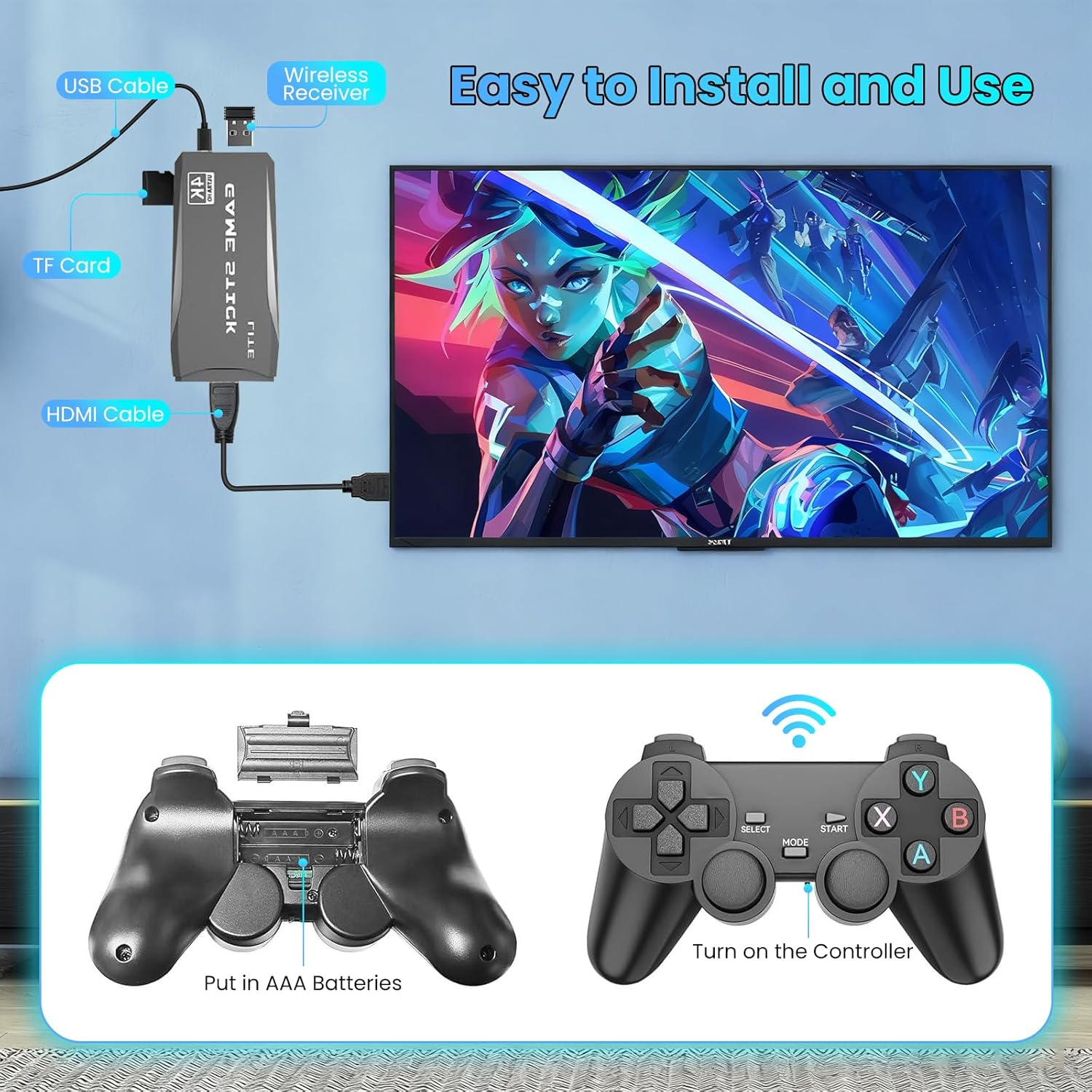 M8 Game Console 20000+ Games E - Retro Gaming Hdmi Stick 评论和价格