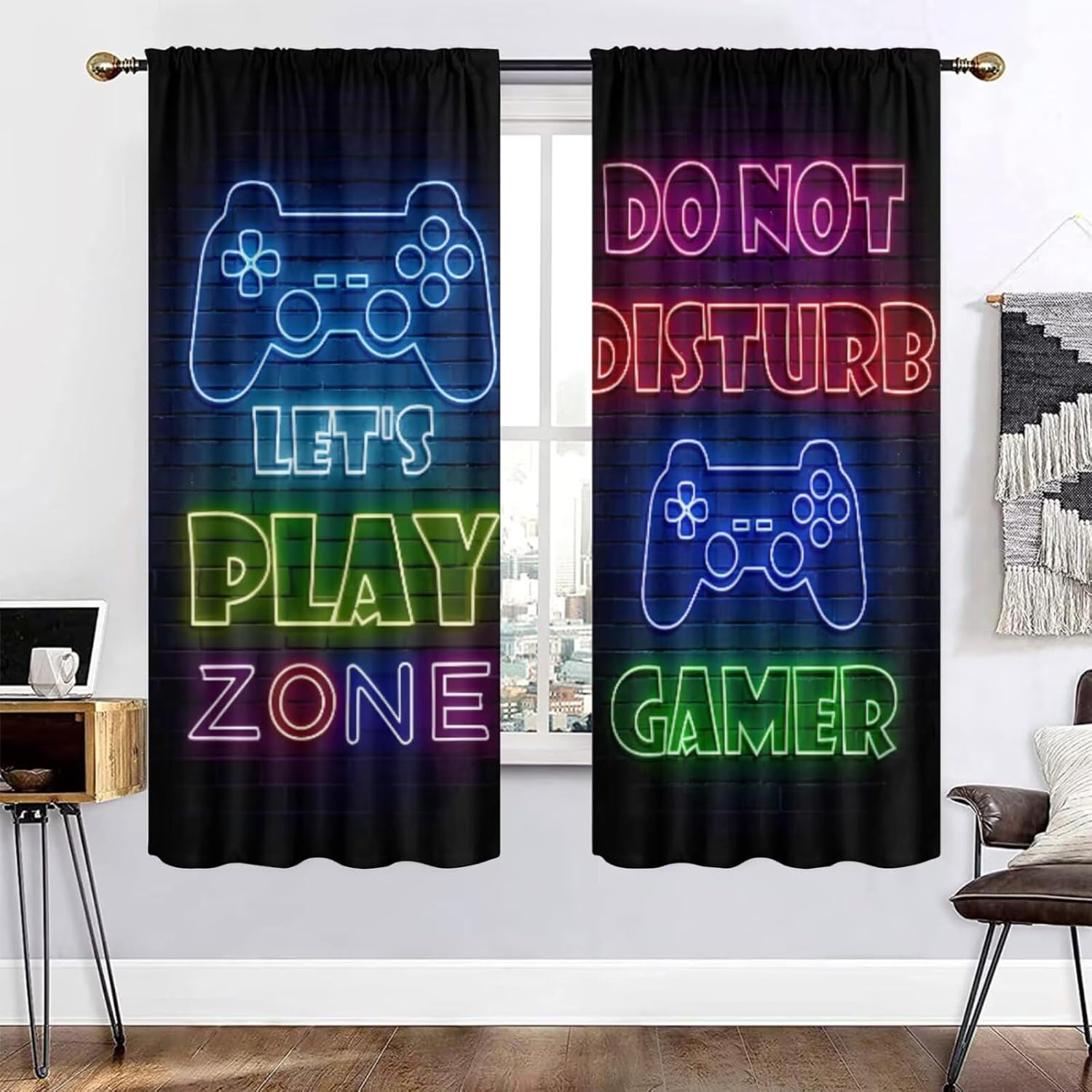 Gaming Gamer Curtain Curtains  - Retro Gaming Cafe 评论和价格