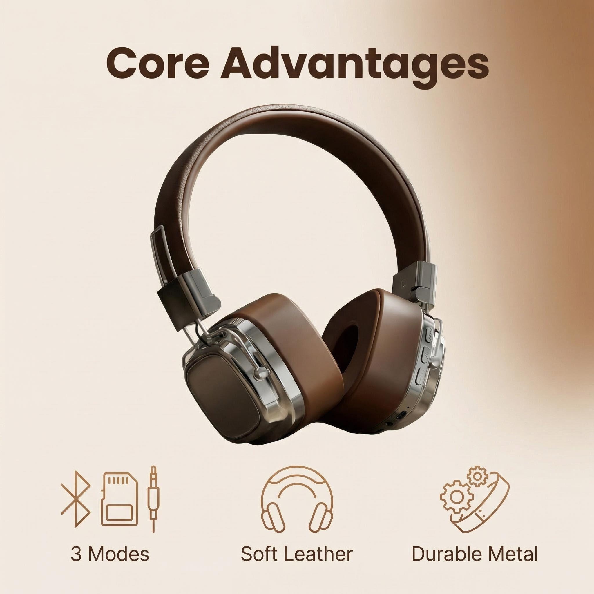 Retro Leather Over-ear Headpho - Retro Gaming Phone 评论和价格