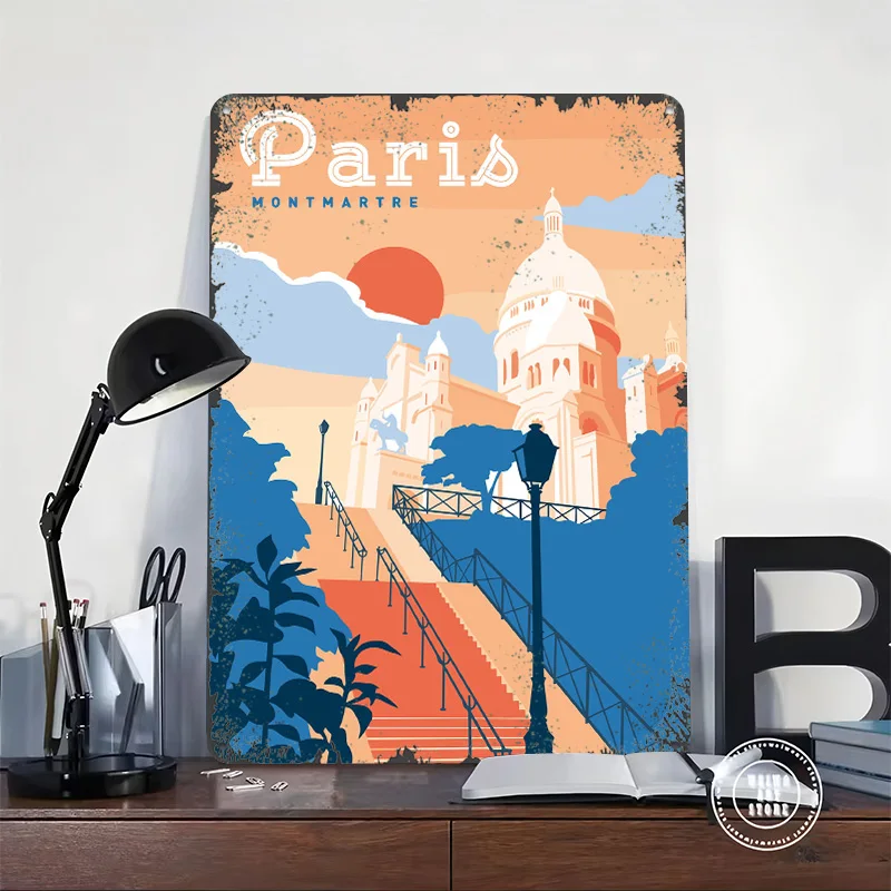 Paris Montmartre Travel Printe - Retro Gaming Paris 评论和价格