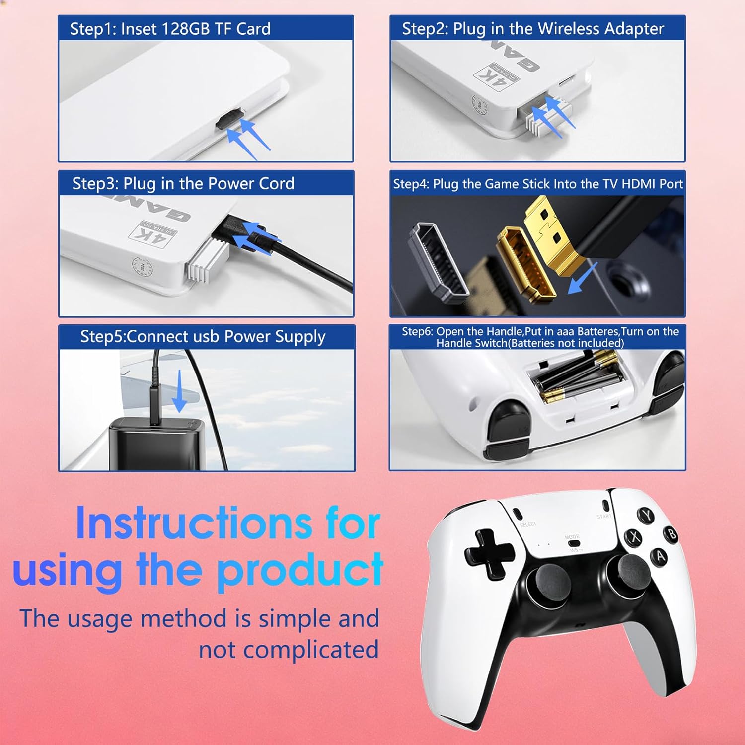 Wireless Retro Game Console, 4 - Retro Gaming Hdmi Stick 评论和价格