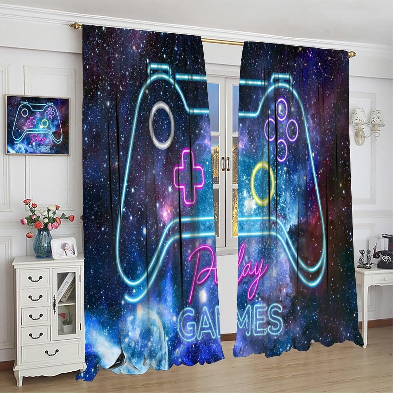 Gaming Blackout Curtains Retro - Retro Gaming Cafe 评论和价格