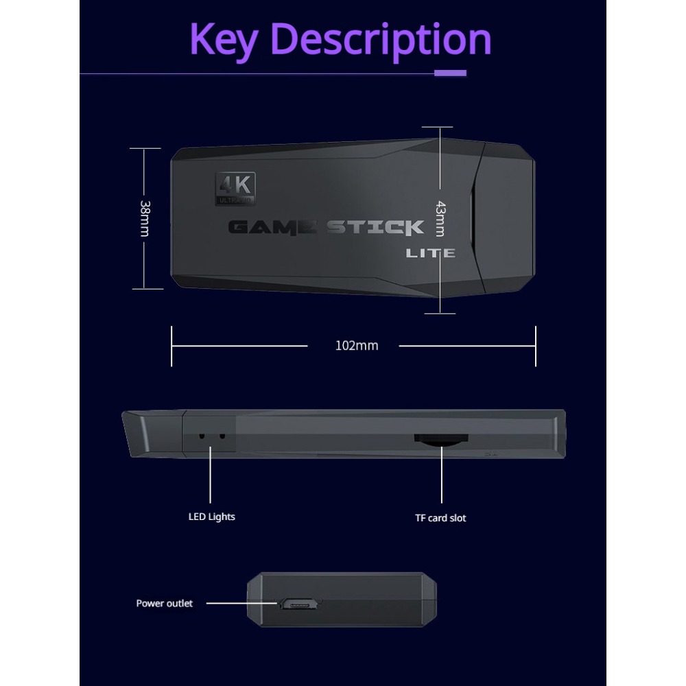 Portable 4K Retro Game Stick C - Retro Gaming Hdmi Stick 评论和价格