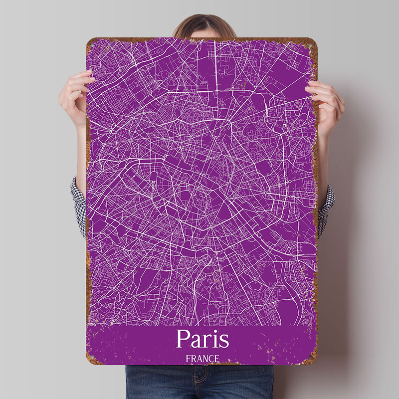 Paris City Map Printed Poster  - Retro Gaming Paris 评论和价格