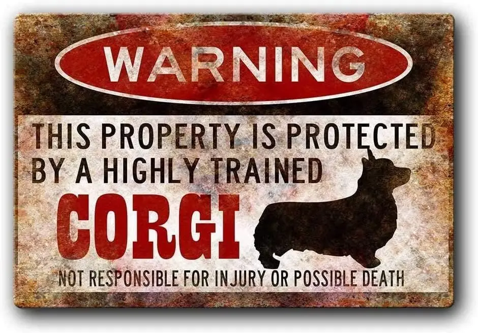DAOLEG Warning Corgi Metal Pla - Retro Gaming Cafe 评论和价格