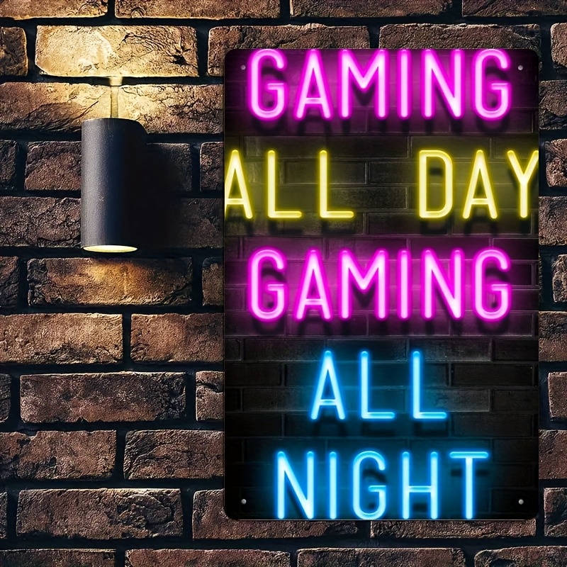 Retro Metal Tinplate Wall Art  - Retro Gaming Cafe 评论和价格
