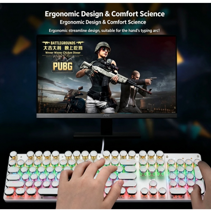 Steam Punk HJK920 Mechanical W - Retro Gaming Cafe 评论和价格